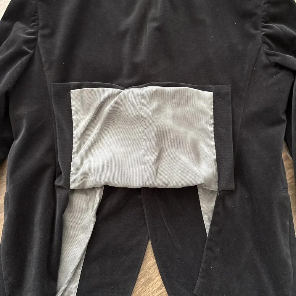 Armani Collezioni Velvet Blazer Men 48R Black Sport Coat Formal Evening Jacket